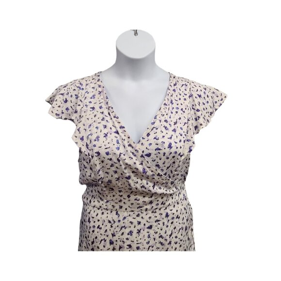 Caralyn Mirand The Drop  Womens 2X Full Wrap Dress Flutter Sleeve Ruffle Hem - Picture 2 of 8